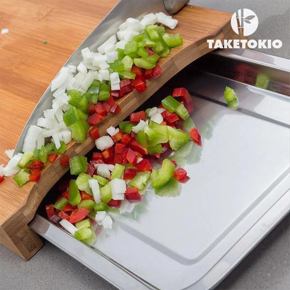 Excellent Houseware Bamboe Snijplank - Met Opvangbak 6 Excellent Houseware Bamboe Snijplank - Met Opvangbak - Afbeelding 4