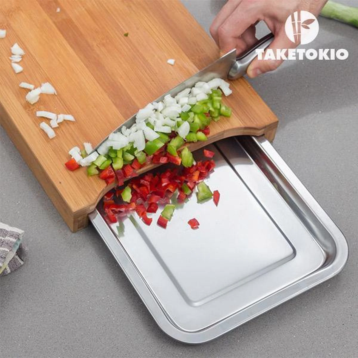 Excellent Houseware Bamboe Snijplank - Met Opvangbak 11 Excellent Houseware Bamboe Snijplank - Met Opvangbak - Afbeelding 9