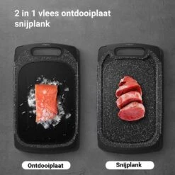 KC Merials Snijplank & Ontdooiplaat 2 In 1- Multifunctionele Snijplank - Kunststof Snijplanken - 2 Tot 10 Keer Sneller Vlees Ontdooien - Hygiënisch, Veilig & Duurzaam. -Home-Keuken 1200x1200 1042