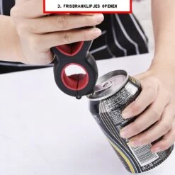 Multifunctionele Opener - 6-in-1 Keuken Hulp - Ouderen Opener - Fles Opener - Bier Opener - Pot Opener - Zak Opener - Veiligheidszegels Verwijderen - Doppen Losdraaien - Allesopener - Zwart/Rood -Home-Keuken 1200x1200 1105