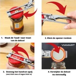 Viamart - Allesopener - Blik, Pot, Fles, Dopje, Deksel Opener - Ideaal Voor Ouderen En Bij Lichamelijke Klachten - RVS -Home-Keuken 1200x1200 1109