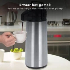 Cheqo® Thermos Pomp - 1.8L Roestvrij Staal - Isoleerkan Met Pomp - Thermoskan Met Pomp - Zwarte Dop & Handvat - Houdt 6 Uur Warm - 1800ml - Afmeting 17x14x36cm 11 Cheqo® Thermos Pomp - 1.8L Roestvrij Staal - Isoleerkan Met Pomp - Thermoskan Met Pomp - Zwarte Dop & Handvat - Houdt 6 Uur Warm - 1800ml - Afmeting 17x14x36cm -Home-Keuken 1200x1200 1127