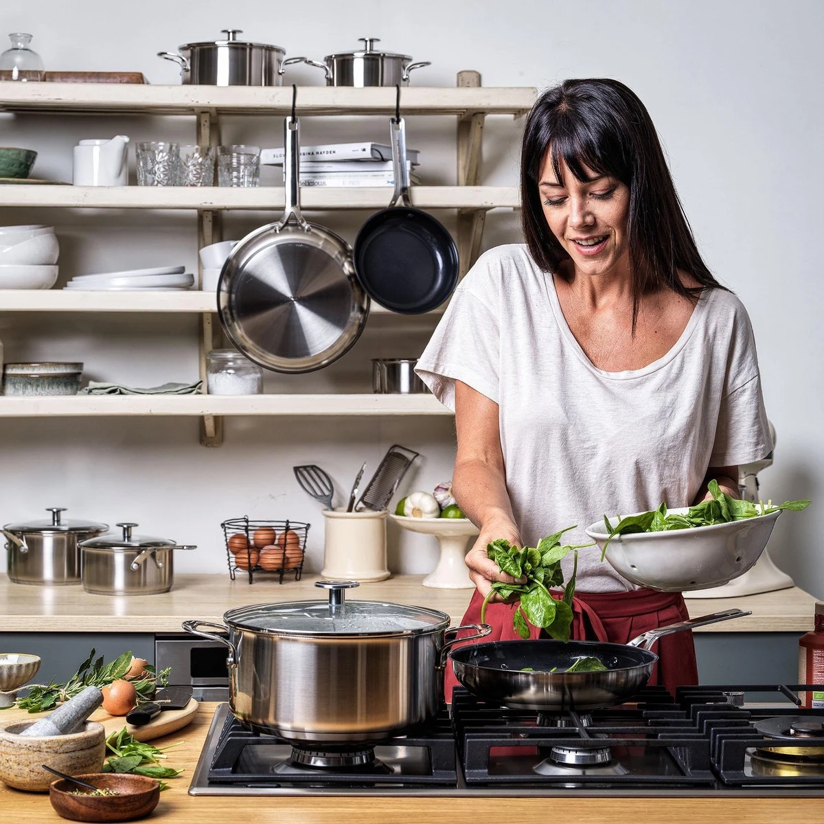 KitchenAid Stainless Steel Wok ø28cm - RVS - Inductie - Anti-aanbak 9 KitchenAid Stainless Steel Wok ø28cm - RVS - Inductie - Anti-aanbak - Afbeelding 7