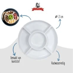 Krumble Tapasbord Met 5 Vakken / Servies / Borden / Hapjesbord / Serveerschalen / Serveerborden / Gourmetbord - Wit -Home-Keuken 1200x1200 1325