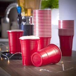 Merkloos Beerpong - 50 Stuk(s) - Red Cups Inc. 3 Ballen - Beerpong Drankspel - Plastic Bekers - Beer Pong -Home-Keuken 1200x1200 1364