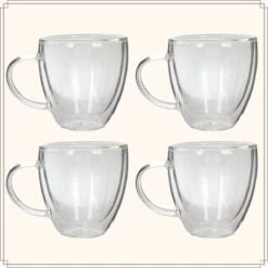 OTIX Dubbelwandige Koffieglazen - Koffiekopjes - 180 Ml - Set Van 4 - Transparant - Latte Macchiato Glazen -Home-Keuken 1200x1200 1400