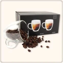 OTIX Dubbelwandige Koffieglazen - Koffiekopjes - 180 Ml - Set Van 4 - Transparant - Latte Macchiato Glazen -Home-Keuken 1200x1200 1404