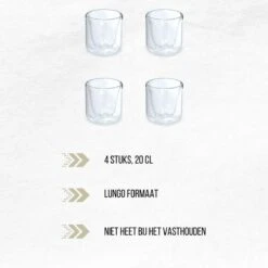 Orange85 Dubbelwandige Koffieglazen - 200 Ml - 4 Stuks - Koffie - Thee - Glas -Home-Keuken 1200x1200 1420