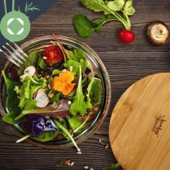 Klarstein Glazen Serveerschaal Met Bamboe Deksel - Afwasmachinebestendig - Veelzijdig Inzetbaar -Home-Keuken 1200x1200 1477