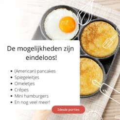 Anti-aanbak Pancake Pan | American Pancake Pan | Omelet Pan | Geschikt Voor Inductie & Alle Warmtebronnen | Eierpan | Omeletmaker | Pancake Maker | Mini Pannenkoekenpan -Home-Keuken 1200x1200 267
