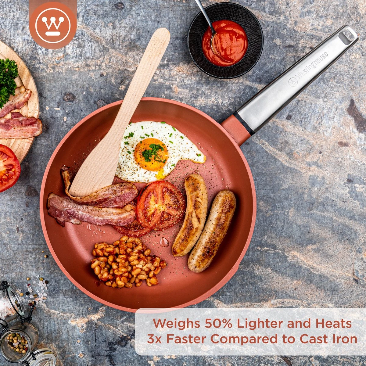 Westinghouse Performance Series - Koekenpan Inductie 28cm - Oven Geschikt - Rood - Geschikt Voor Alle Warmtebronnen 9 Westinghouse Performance Series - Koekenpan Inductie 28cm - Oven Geschikt - Rood - Geschikt Voor Alle Warmtebronnen - Afbeelding 7