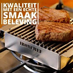IRONCHEF Lavastenen Grill - Geschikt Voor Gasfornuis - Barbecue - BBQ - Grillplaat - Grilplaat - Bakplaat - Grillpan -Home-Keuken 1200x1200 342