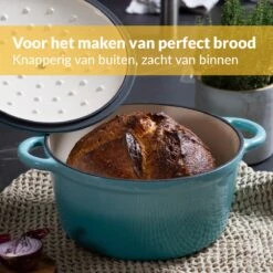 Chefarone Gietijzeren Pan - Braadpan Inclusief Deksel - Geschikt Voor Alle Warmtebronnen - Geëmailleerd Blauw 15 Chefarone Gietijzeren Pan - Braadpan Inclusief Deksel - Geschikt Voor Alle Warmtebronnen - Geëmailleerd Blauw -Home-Keuken 1200x1200 420