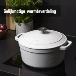Daumonet Carême Blanc Gietijzeren Braadpan - Sudderpan Wit - Rond - Ø 26 Cm - 4,4 Liter - 100% PFAS & PFOA Vrij - Emaille - Geschikt Voor Alle Warmtebronnen - Elektrisch - Gas - Halogeen - Inductie - Keramisch - Vaatwasserbestendig 17 Daumonet Carême Blanc Gietijzeren Braadpan - Sudderpan Wit - Rond - Ø 26 Cm - 4,4 Liter - 100% PFAS & PFOA Vrij - Emaille - Geschikt Voor Alle Warmtebronnen - Elektrisch - Gas - Halogeen - Inductie - Keramisch - Vaatwasserbestendig -Home-Keuken 1200x1200 433
