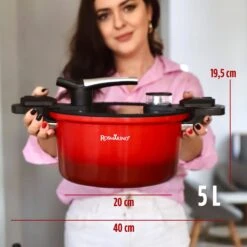 Rosmarino - Snelkookpan Met Glazen Deksel - Zwart - Ø24cm - 5 Liter - 100% PFAS & PFOA Vrij - Aluminium - Pressure Cooker - Non-stick Minerale Coating - Ergonomische Handgrepen - Geschikt Voor Alle Warmtebronnen -Home-Keuken 1200x1200 490