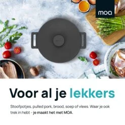MOA Gietijzeren Braadpan - Inhoud 7,1 Liter - 29CM - Rond - Alle Warmtebronnen - Ook Voor Inductie - Gewicht 7,6 Kg - Zwart - MC29B -Home-Keuken 1200x1200 55