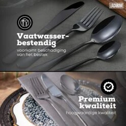 LaCardia Bestekset Glans Zwart – 24-delig Bestek – 6 Persoons – Bestek Zwart Voor 6 Personen 14 LaCardia Bestekset Glans Zwart – 24-delig Bestek – 6 Persoons – Bestek Zwart Voor 6 Personen -Home-Keuken 1200x1200 562