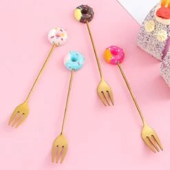 Gebaksvorkjes Donut Set Van 4 Taartvorkjes - Goud 12 Gebaksvorkjes Donut Set Van 4 Taartvorkjes - Goud -Home-Keuken 1200x1200 588