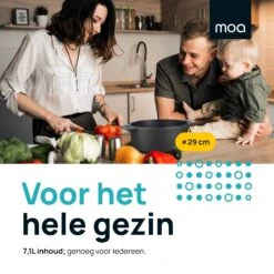 MOA Gietijzeren Braadpan - Inhoud 7,1 Liter - 29CM - Rond - Alle Warmtebronnen - Ook Voor Inductie - Gewicht 7,6 Kg - Zwart - MC29B -Home-Keuken 1200x1200 59