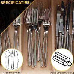 Toivo Kitchen Bestekset 4 Persoons - 24 Delig - Lepels Messen Vorken & Steakmessen - Vaatwasserbestendig - Zilver / RVS - Serviessets -Home-Keuken 1200x1200 591