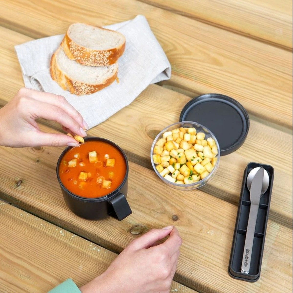 Brabantia Make & Take Bestekset - 3-delig - Dark Grey 5 Brabantia Make & Take Bestekset - 3-delig - Dark Grey - Afbeelding 3