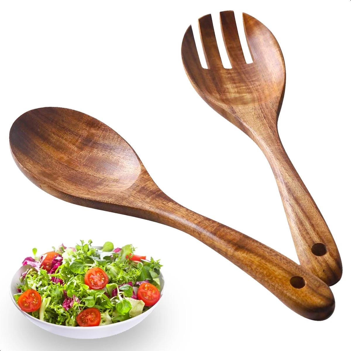 Dayshake Olijfhouten Slabestek 2-delig - Luxe Slacouvert - Duurzaam Salade Bestek - Saladebestek - Vaatwasserbestendig 3 Dayshake Olijfhouten Slabestek 2-delig - Luxe Slacouvert - Duurzaam Salade Bestek - Saladebestek - Vaatwasserbestendig