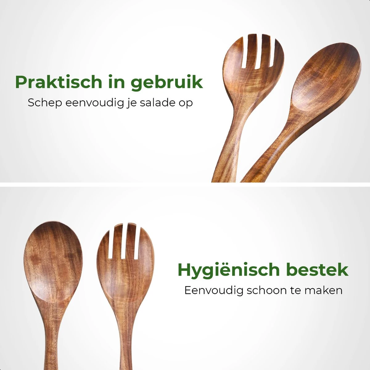 Dayshake Olijfhouten Slabestek 2-delig - Luxe Slacouvert - Duurzaam Salade Bestek - Saladebestek - Vaatwasserbestendig 6 Dayshake Olijfhouten Slabestek 2-delig - Luxe Slacouvert - Duurzaam Salade Bestek - Saladebestek - Vaatwasserbestendig - Afbeelding 4