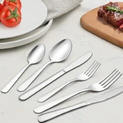 Perow 6 Persoons Bestekset – 36 Delig – 18/10 Edelstaal – Lepels, Messen, Vorken & Steakmessen – Vaatwasserbestendig – Zilver - Serviessets -Home-Keuken 1200x1200 628