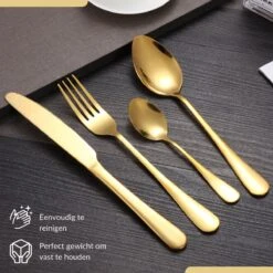 SensaHome - 20-Delige Bestek Set - Inclusief Mes/Vork/Lepel - 4 Personen - Goud -Home-Keuken 1200x1200 636