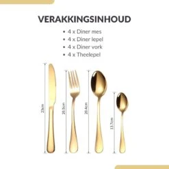 SensaHome - 20-Delige Bestek Set - Inclusief Mes/Vork/Lepel - 4 Personen - Goud -Home-Keuken 1200x1200 637