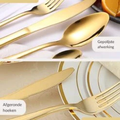 SensaHome - 20-Delige Bestek Set - Inclusief Mes/Vork/Lepel - 4 Personen - Goud -Home-Keuken 1200x1200 640