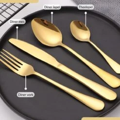 SensaHome - 20-Delige Bestek Set - Inclusief Mes/Vork/Lepel - 4 Personen - Goud -Home-Keuken 1200x1200 642