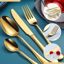 SensaHome - 20-Delige Bestek Set - Inclusief Mes/Vork/Lepel - 4 Personen - Goud -Home-Keuken 1200x1200 646