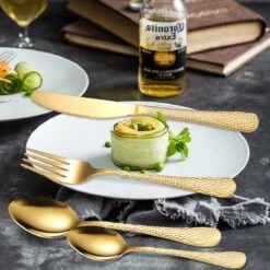 40-delige RVS Snakeskin Bestekset- Geschikt Voor8-personen -trendy Design-goud -Home-Keuken 1200x1200 650