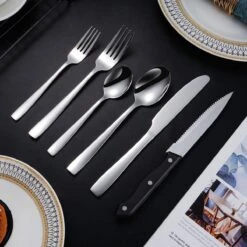 Deleca 12 Persoons Bestekset (72-delig) - Lepels, Messen, Vorken & Steakmessen - Vaatwasserbestendig - Zilver / RVS -Home-Keuken 1200x1200 652