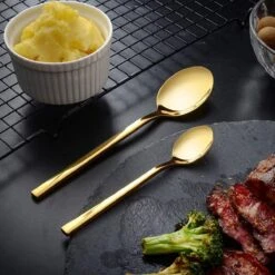 Cadeau 30-delige Gouden Zilverwerk Set Bestekset, Velaze 18/10 Roestvrijstalen Gebruiksvoorwerpen Service Voor 6 Personen Inclusief Dinerlepel, Diner Vork, Diner Mes, Dessertvork En Theelepel, Spiegel Gepolijst Ontwerp -Home-Keuken 1200x1200 661