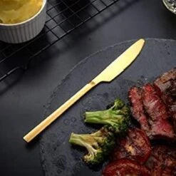 Cadeau 30-delige Gouden Zilverwerk Set Bestekset, Velaze 18/10 Roestvrijstalen Gebruiksvoorwerpen Service Voor 6 Personen Inclusief Dinerlepel, Diner Vork, Diner Mes, Dessertvork En Theelepel, Spiegel Gepolijst Ontwerp -Home-Keuken 1200x1200 665