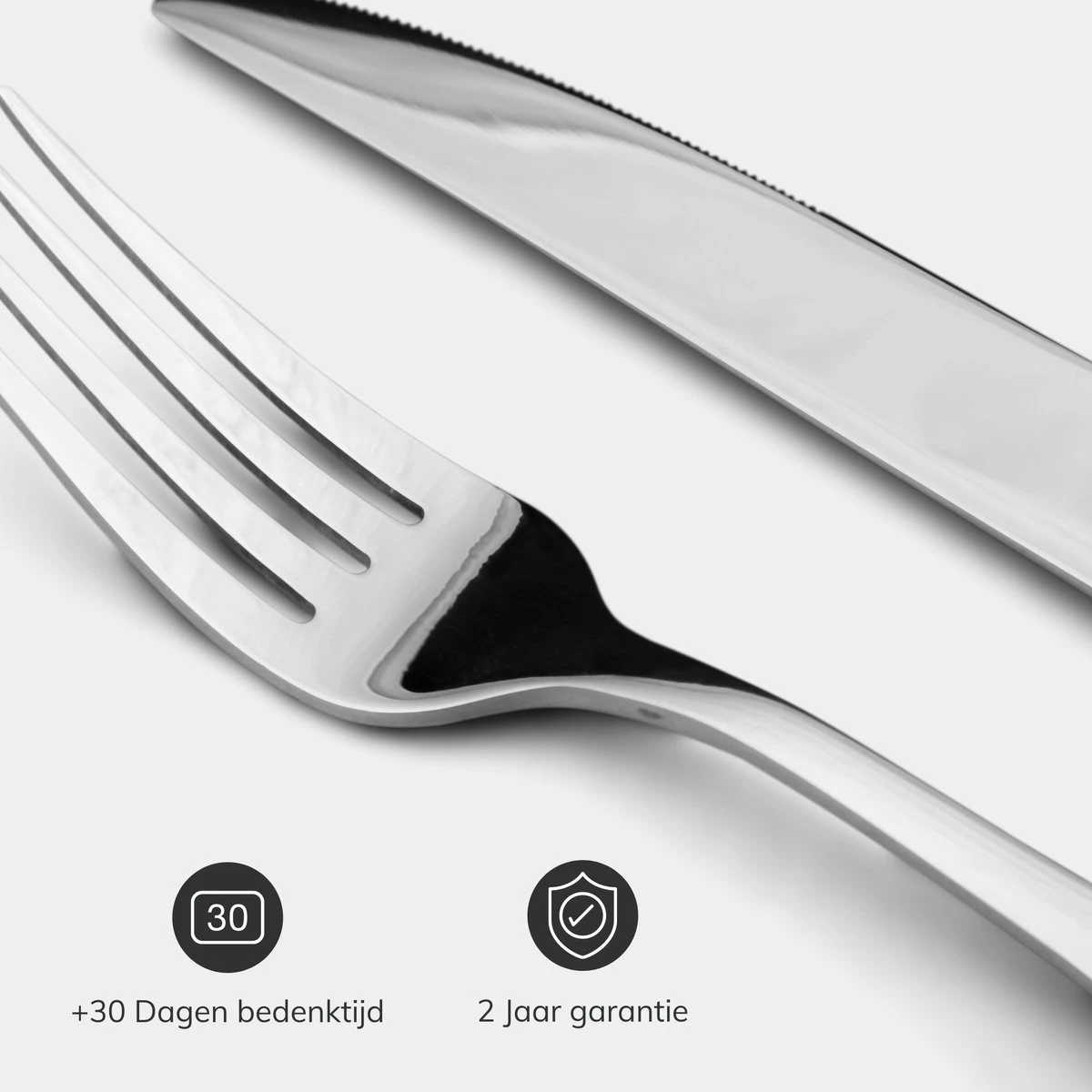 Deleca 6 Persoons Bestekset (36-delig) - Lepels, Messen, Vorken & Steakmessen - Vaatwasserbestendig - Zilver / RVS 4 Deleca 6 Persoons Bestekset (36-delig) - Lepels, Messen, Vorken & Steakmessen - Vaatwasserbestendig - Zilver / RVS - Afbeelding 2