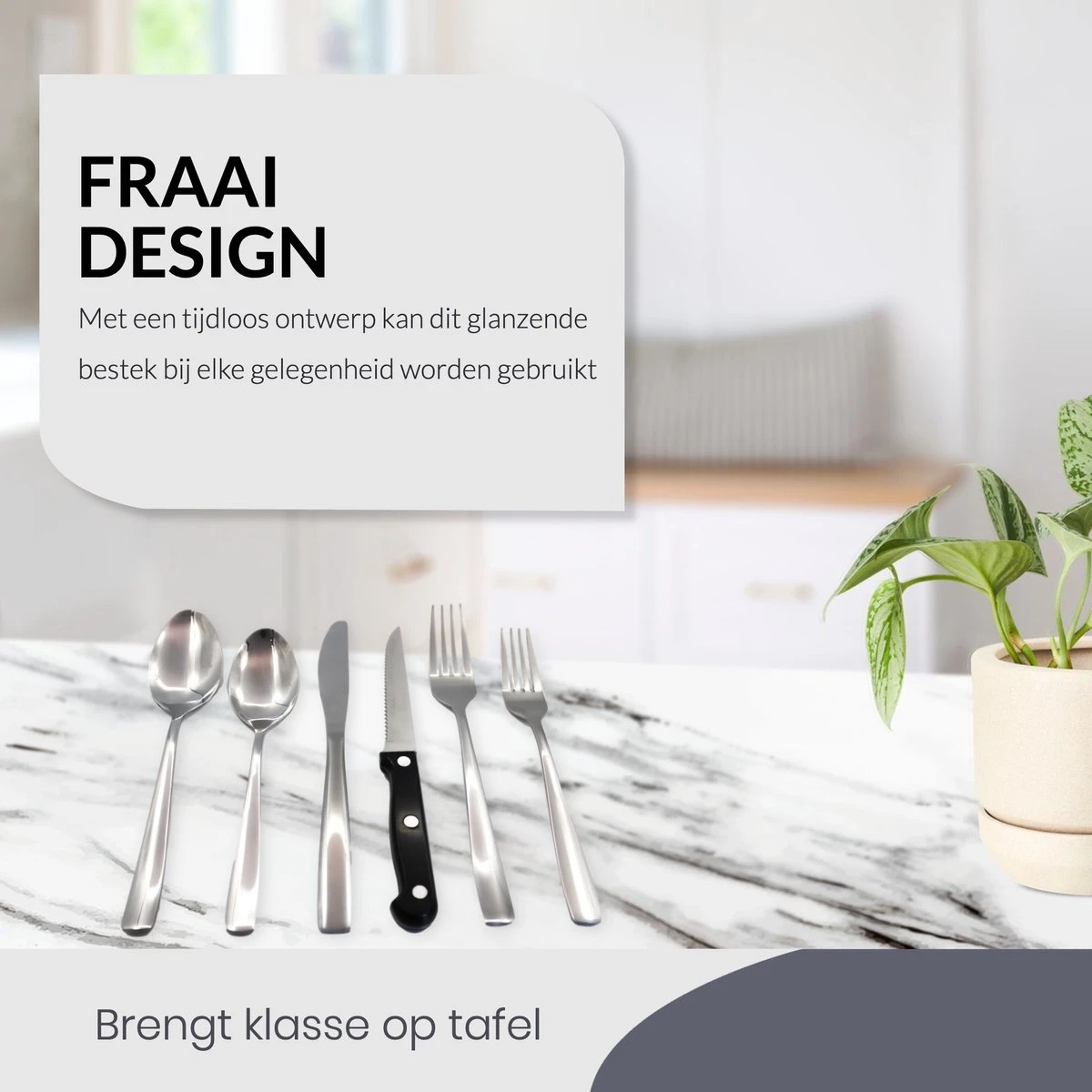 Master Knives 6 Persoons Bestekset (36-delig) - Lepels, Messen, Vorken & Steakmessen - Vaatwasserbestendig - Zilver / RVS 6 Master Knives 6 Persoons Bestekset (36-delig) - Lepels, Messen, Vorken & Steakmessen - Vaatwasserbestendig - Zilver / RVS - Afbeelding 4