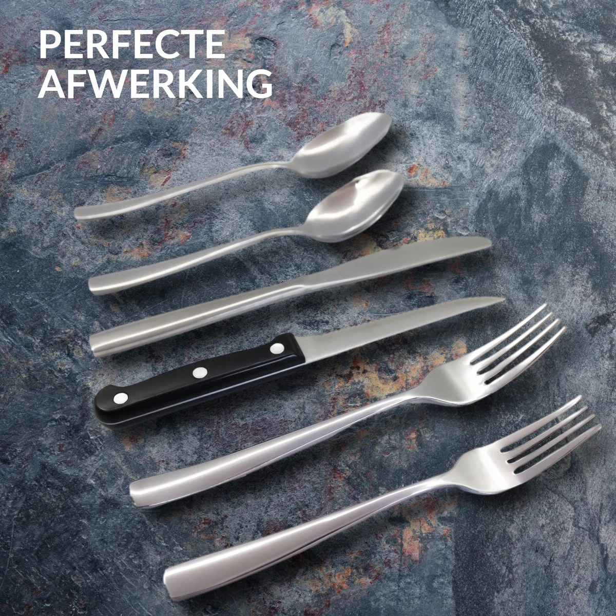 Master Knives 6 Persoons Bestekset (36-delig) - Lepels, Messen, Vorken & Steakmessen - Vaatwasserbestendig - Zilver / RVS 8 Master Knives 6 Persoons Bestekset (36-delig) - Lepels, Messen, Vorken & Steakmessen - Vaatwasserbestendig - Zilver / RVS - Afbeelding 6