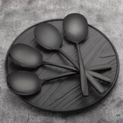 House Of Husk® Opscheplepel Set - Zwart - Serveerlepel - Groetelepel - Aardappellepel - 21cm - RVS - 4 Stuks -Home-Keuken 1200x1200 728