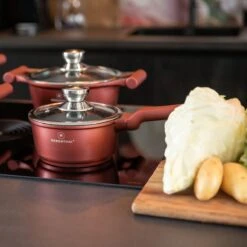 Herenthal Pannenset Inductie - Luxe 10-delige Koekenpan Inductie - Voor Alle Warmtebronnen - Pannen Met Glazen Deksels En Koudgrepen - Burgundy 16 Herenthal Pannenset Inductie - Luxe 10-delige Koekenpan Inductie - Voor Alle Warmtebronnen - Pannen Met Glazen Deksels En Koudgrepen - Burgundy -Home-Keuken 1200x1200 80