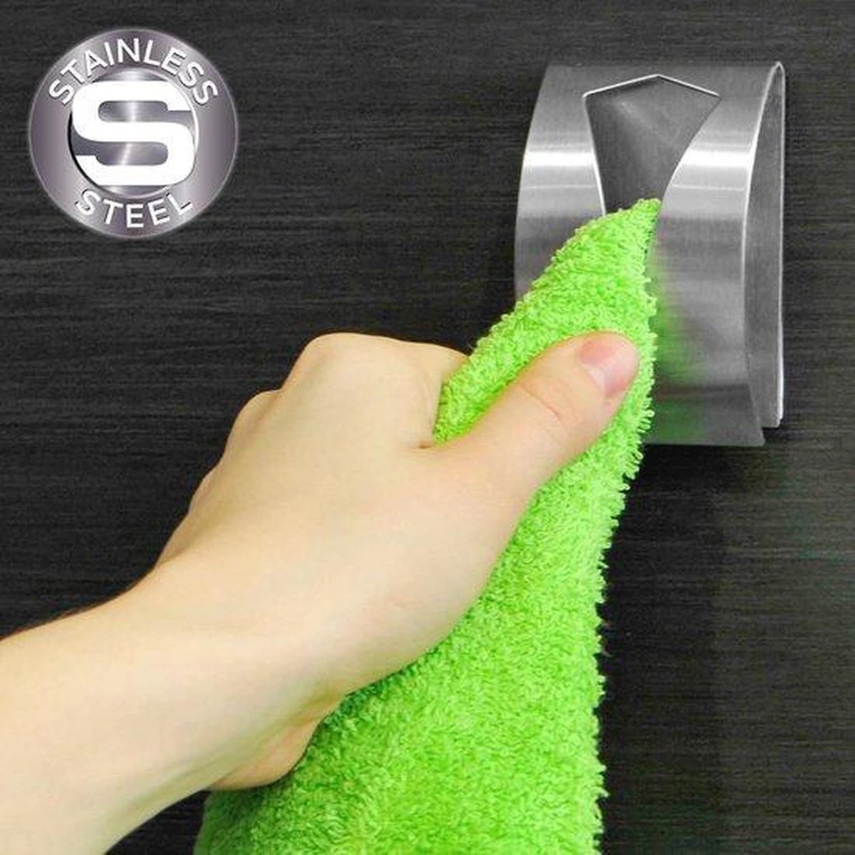 Merkloos 2 Stuks RVS Handdoekhouders - Handdoek Klem - Handdoek Haak 7 Merkloos 2 Stuks RVS Handdoekhouders - Handdoek Klem - Handdoek Haak - Afbeelding 5