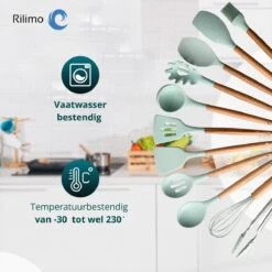 Keukengerei Set Met Houder - Kookgerei Set Spatel Pot - Keukengerei Keukenset - 12 Delig Mint Groen -Home-Keuken 1200x1200 932