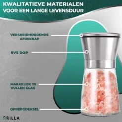 Peper En Zoutmolen Set - RVS Zout En Peperstel - Zoutvaatje En Pepermolen - 2 In 1 12 Peper En Zoutmolen Set - RVS Zout En Peperstel - Zoutvaatje En Pepermolen - 2 In 1 -Home-Keuken 1200x1200 974