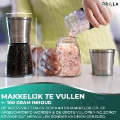 Peper En Zoutmolen Set - RVS Zout En Peperstel - Zoutvaatje En Pepermolen - 2 In 1 13 Peper En Zoutmolen Set - RVS Zout En Peperstel - Zoutvaatje En Pepermolen - 2 In 1 -Home-Keuken 1200x1200 975