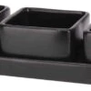 Excellent Houseware Amuse/tapas/saus Schaaltjes Met Serveerplankje - Aardewerk - Mat Zwart -Home-Keuken 1200x407