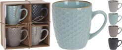Excellent Houseware Set Van 8x Stuks Luxe Gekleurde Stoneware Bekers/koffiekopjes 200 Ml - Kopjes/koffiebekers -Home-Keuken 1200x500