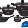 Royal Swiss 21-delige Steengoeden Pannenset Met 10 Afneembare Handvaten, Bestaat Uit 4 Pannen + 2 Steelpannen + 4 Deksels+ 2 Accessoires. Kleur Zwart -Home-Keuken 1200x637 2