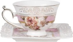 Clayre & Eef Kop En Schotel 200 Ml Roze Wit Porselein Rond Bloemen Servies Cadeau Voor Haar Cappuccino -Home-Keuken 1200x689 3